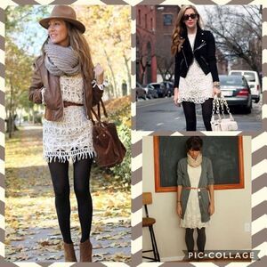 White lace dress fully lined